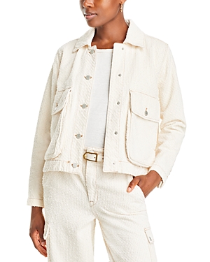 Blanknyc Cotton Punch Hole Shacket In Vibe Out