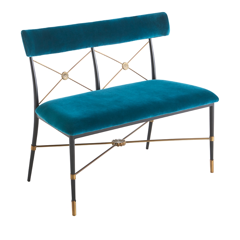 Jonathan Adler Rider Dining Bench In Blue