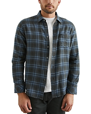 Rails Lennox Relaxed Fit Plaid Cotton Blend Flannel Button-up Shirt In Moonlight