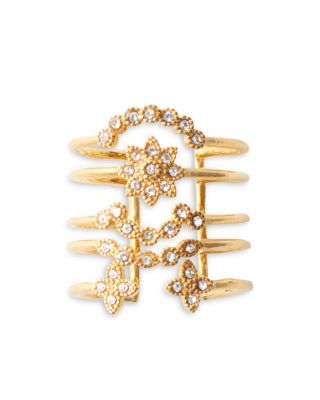 Maje - Crystal Multirow Cuff Statement Ring