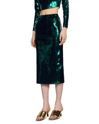 Sandro - Goldana Sequined Midi Skirt