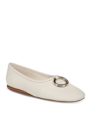 Shop Vince Women's Didi Leather Ballet Flats In Milk White Leather