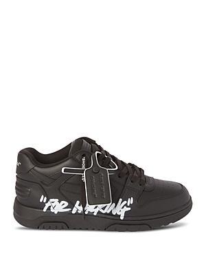 Shop Off-white Men's Out Of Office For Walking Lace Up Sneakers In Black/silver