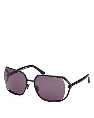Tom Ford Butterfly Sunglasses, 60mm In Black/purple Solid