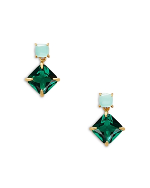 kate spade new york showtime cubic zirconia square drop earrings