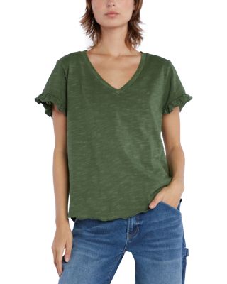 Billy T Ruffled V Neck Tee