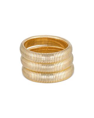 Ettika - Golden Hour Stretch Bracelets in 18K Gold Plated or Rhodium Plated, Set of 3