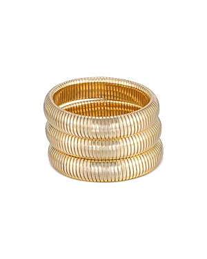 Shop Ettika Golden Hour Stretch Bracelets In 18k Gold Plated Or Rhodium Plated, Set Of 3