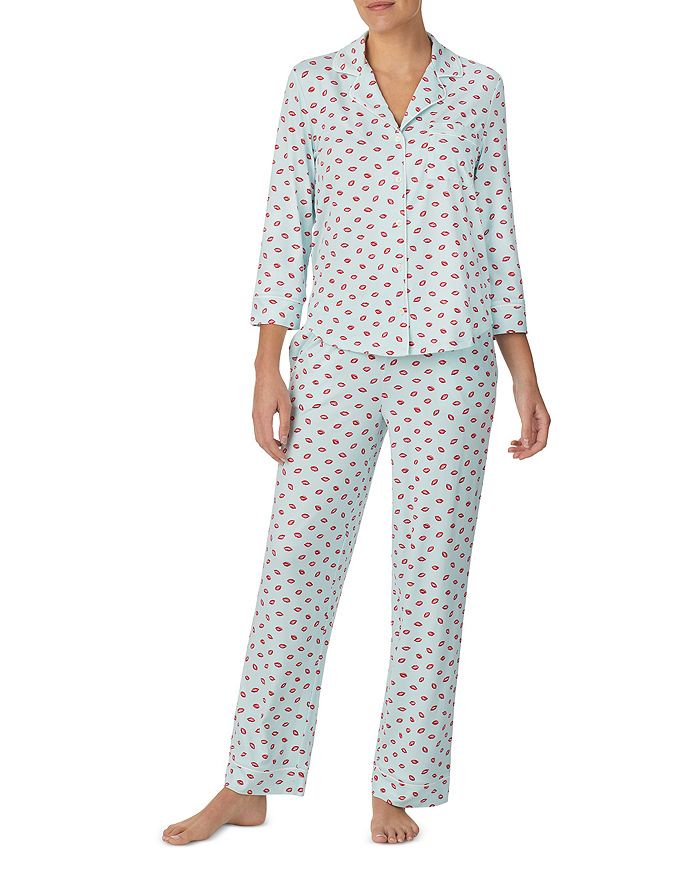 kate spade new york Printed Long Three Quarter Sleeve Pajama Set ...