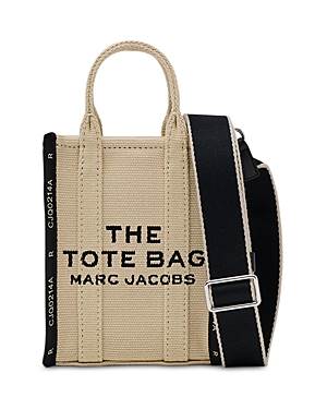 Marc Jacobs The Jacquard Mini Tote Bag In Warm Sand/nickel