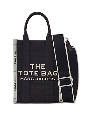 Marc Jacobs The Jacquard Mini Tote Bag In Black/nickel