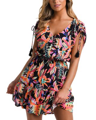 La Blanca - Printed Adjustable Shoulder Dress