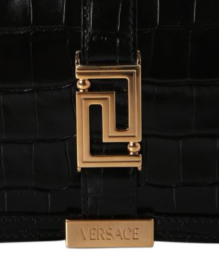 Greca Goddess Croc Embossed Leather Mini Bag