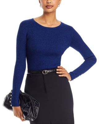 T Tahari - Ribbed Button Cuff Sweater