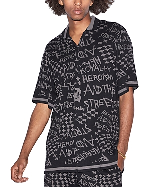Ksubi Heroism Knit Short Sleeve Button Front Sweater In Black