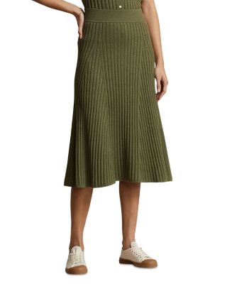 Ralph Lauren - Rib Knit A Line Wool Skirt