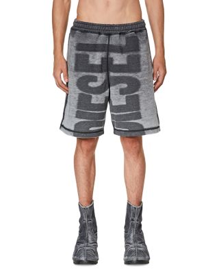 Diesel - P-Rown Burnout Logo Regular Fit Sweat Shorts