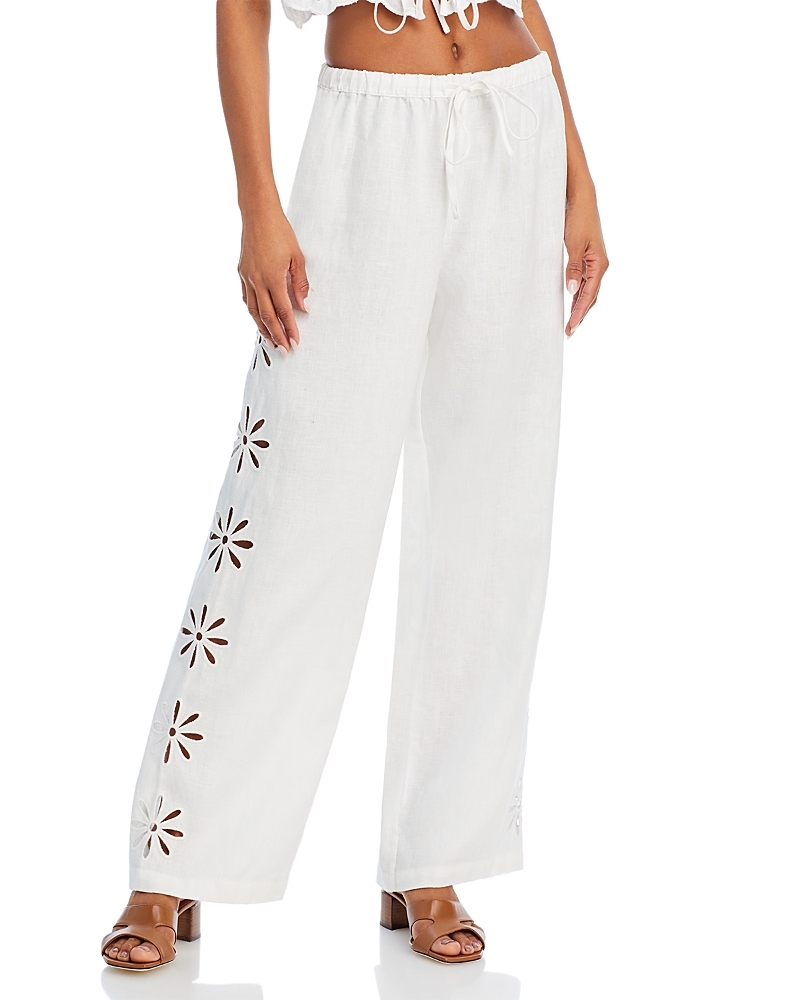 Rails Emmie Drawstring Linen Pants In White