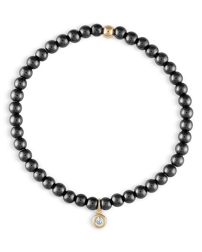 Alexa Leigh Ellie Hematite Bead Bracelet in 14K Gold Filled