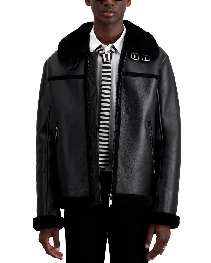 The Kooples Shearling Jacket Bloomingdale's