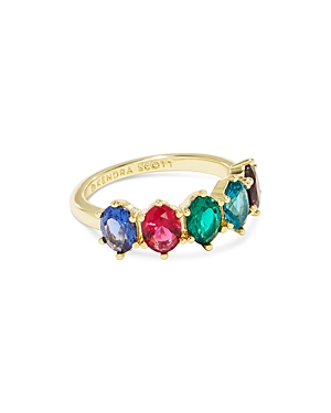 Kendra Scott Cailin Cubic Zirconia Band Ring In 14k Gold Plated In Gold Multi Mix