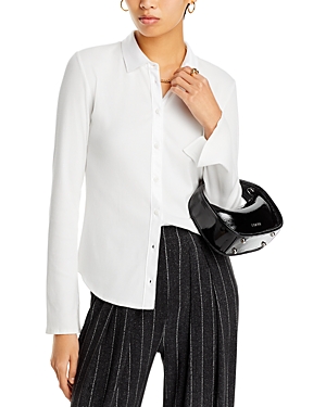 Rag & Bone Women's Ribbed Mix Media Button Down In White