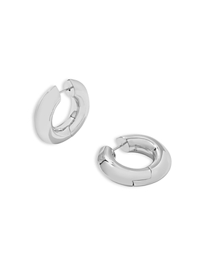 Kendra Scott Mikki Tubular Hoop Earrings In Rhodium Plated In Polished Silver