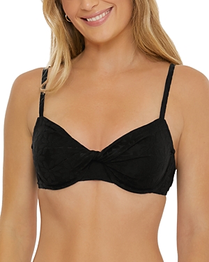 Shop Trina Turk Joplin Floral Bikini Top In Black