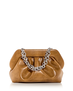 Themoirè Themoire Bios Snake Embossed Convertible Clutch In Toffee