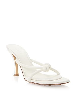 Shop Bottega Veneta Women's High Heel Blink Mule Sandals In Bianco