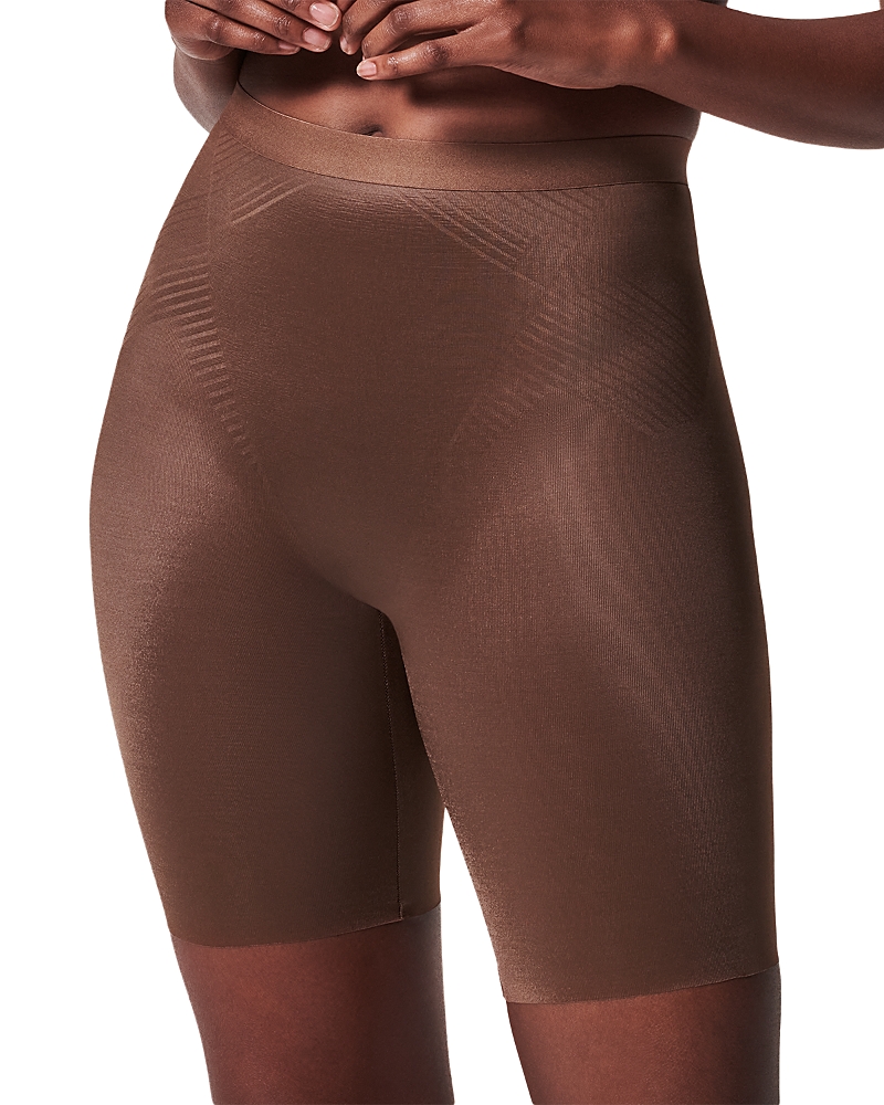 Spanx Thinstincts 2.0 Mid Thigh Shorts In Chestnut Brown