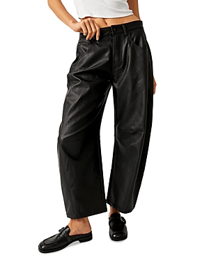 free people lucky you faux leather barrel leg pants