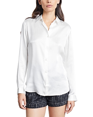 Shop The Kooples Silk Shirt In Ecru