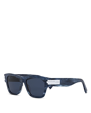 Shop Dior Blacksuit Xl S2u Rectangular Sunglasses, 52mm In Blue/blue Solid
