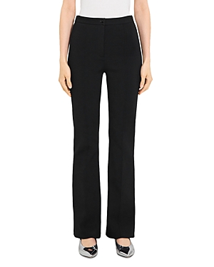 Theory Crepe Cashmere And Wool Flare Pants In Black