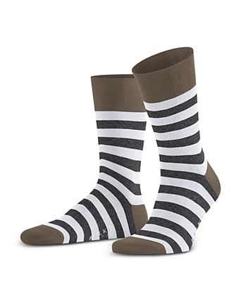 Mapped Line Cotton Blend Mid Calf Socks