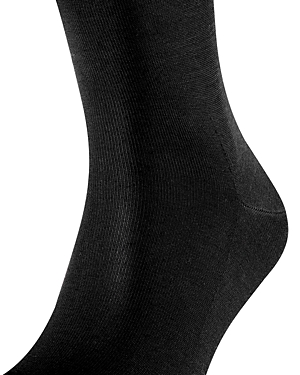 Falke Cotton Blend Fil D'ecosse Mid Calf Socks In Black
