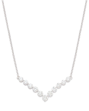 Bloomingdale's Diamond V Necklace In 18k White Gold, 2.0 Ct. T.w.