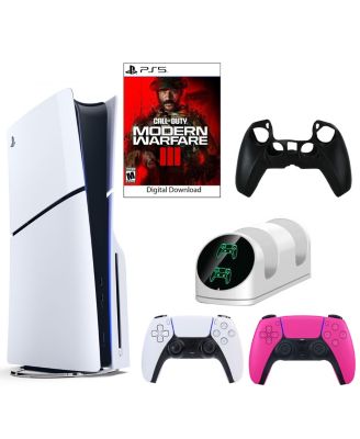 SONY - PS5 COD Console with Extra Pink Dualsense Controller, Dual Charging Dock and Silicone Sleeve