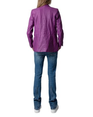 Visko Cuir Froisse Leather Blazer