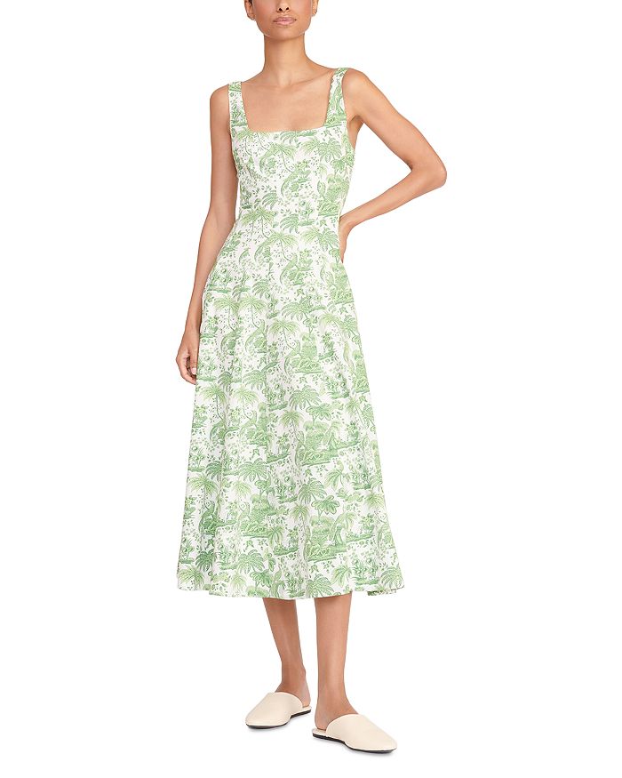 STAUD Wells Fit-and-Flare Midi Dress | Bloomingdale's
