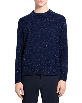 Dinin Long Sleeve Crewneck Flecked Knit Sweater In Navy Multi