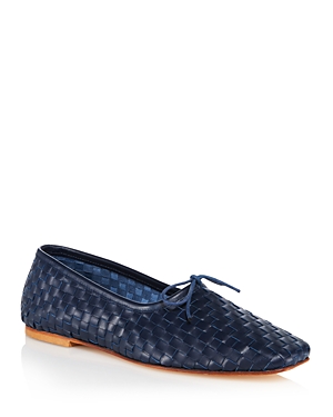 Freda Salvador Women's Jada Slip On Woven Bow Flats In Navy