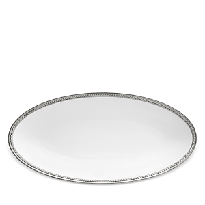 L'Objet Soie Tresse Platinum Oval Platter, Small