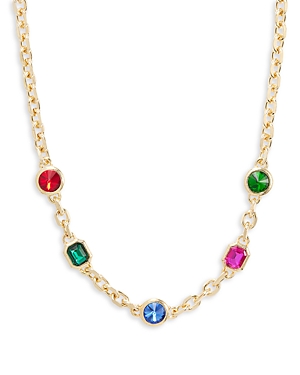 Aqua Multicolored Rhinestone Necklace, 16 - 100% Exclusive In Multi/gold