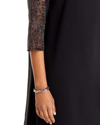 Sequin Mesh Embroidery Combo Dress	 	  