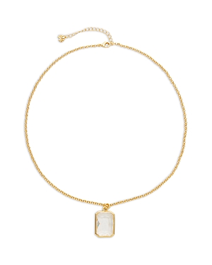 Shop Lele Sadoughi Glass Stone Pendant Necklace, 20-22 In White/gold
