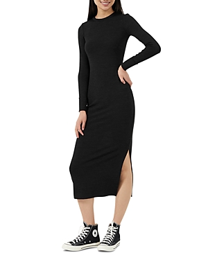 French Connection Sweeter Long Sleeve Sweater Dress In Black