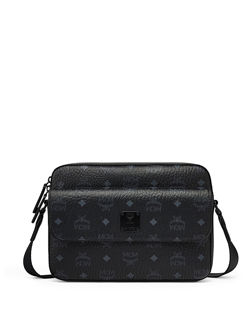 Mcm Berlin Visetos Coated Canvas Crossbody Bag In Black