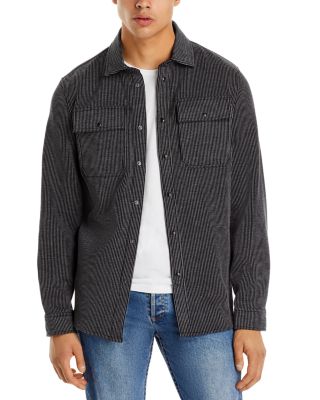 KARL LAGERFELD PARIS - Striped Double Pocket Shirt Jacket